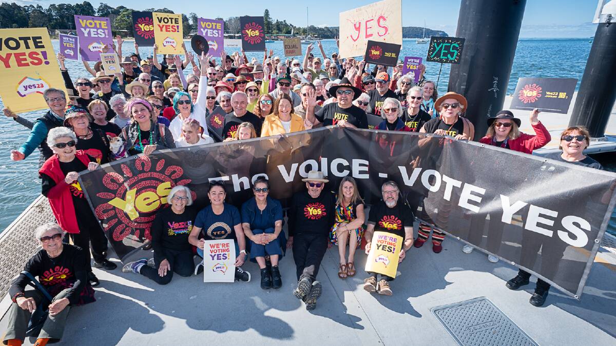More than 100 people came together and showed their support for a YES vote in the local region for an Indigenous Voice to Parliament.