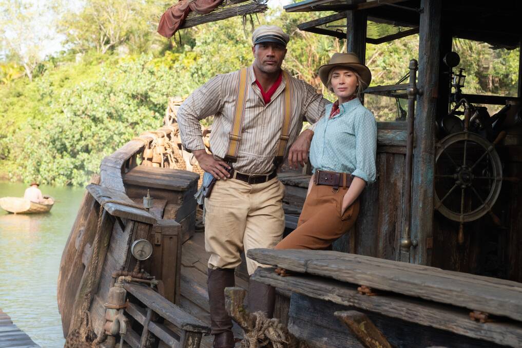 CHEMISTRY: Dwayne Johnson and Emily Blunt keep the tension brooding on their adventure down the Amazon in Jungle Cruise. Below, the cast of The Moth Effect.