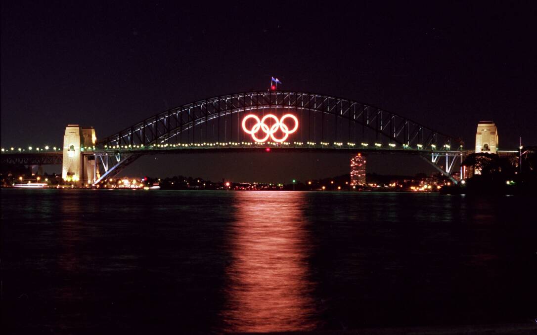 CHANGING TIMES: The Olympic rings that featured on Sydney Harbour in 2000 were manufactured in Goulburn by Kermac Engineering. They are now for sale on ebay. Photo supplied.