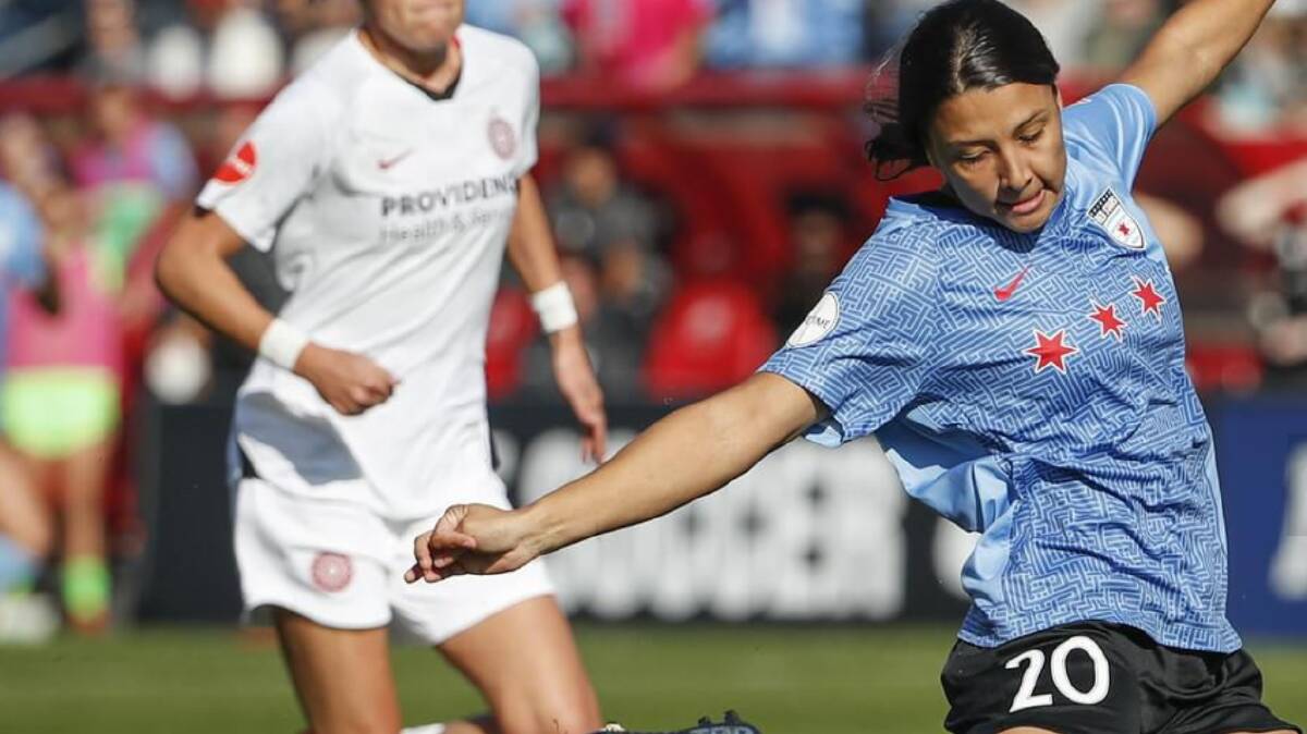 Chicago Red Stars forward Sam Kerr scored the only goal in the first half against Portland Thorns.

