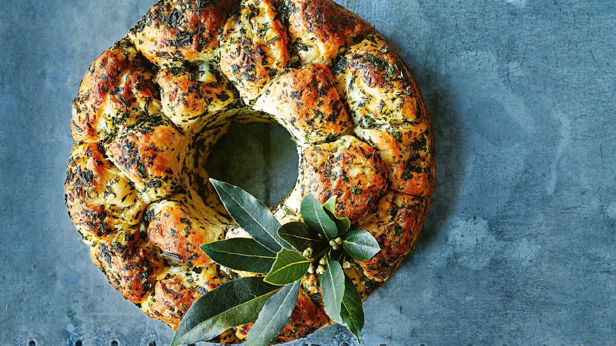 Potato and herb bread wreath. Picture by Con Poulos