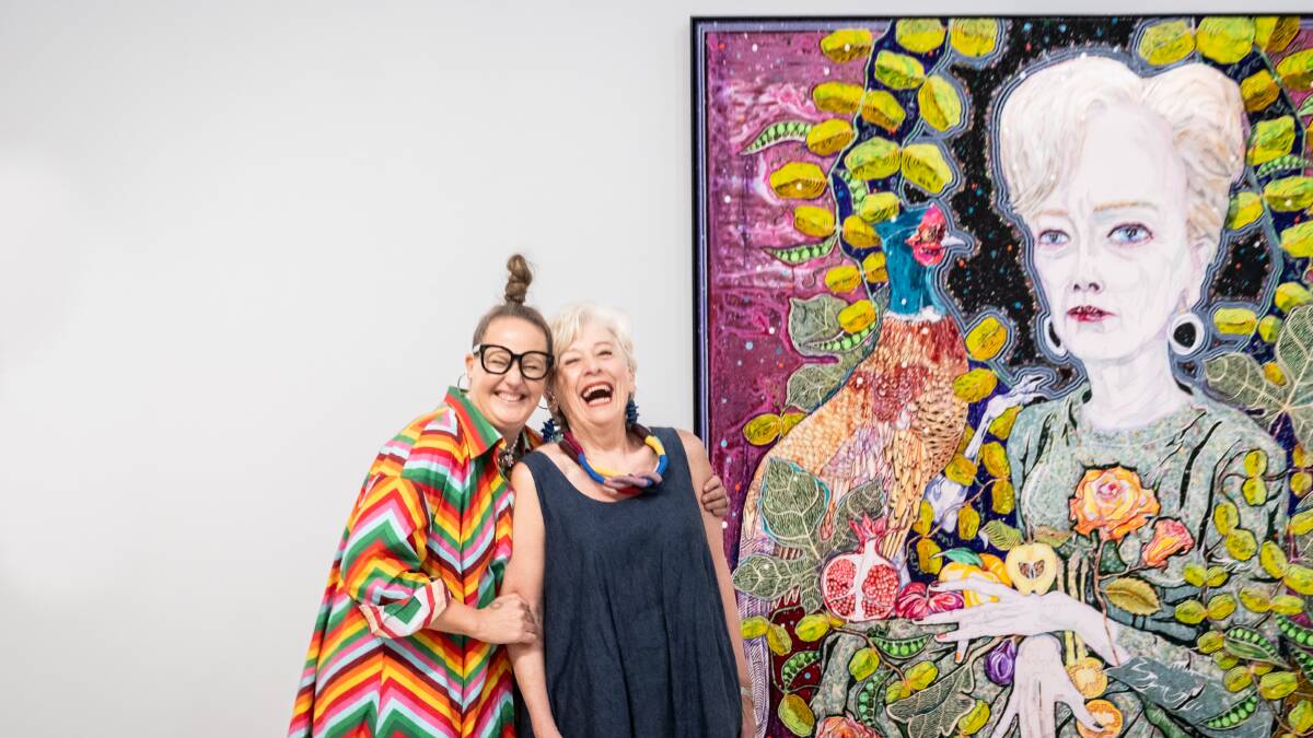 Artist Del Kathryn Barton and Maggie Beer at the unveiling of Maggie, 2023. Picture by Karleen Minney