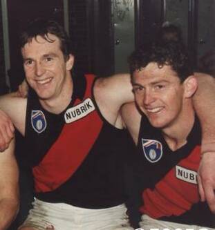 Former Essendon player and one-time Melbourne Demons coach, Neale Daniher with brother Chris, who set up the foundation