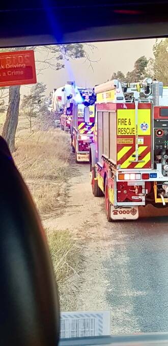 Eurobodalla fire crews have contributed strike-teams - five tankers and a control vehicle - at the Yankees Gap fire each day. Photo NSWFR Narooma.