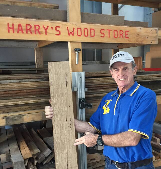 BOARD HOARD: The Narooma Men's Shed acknowledges the expertise of Harold Hammond's with his own wood-store corner.