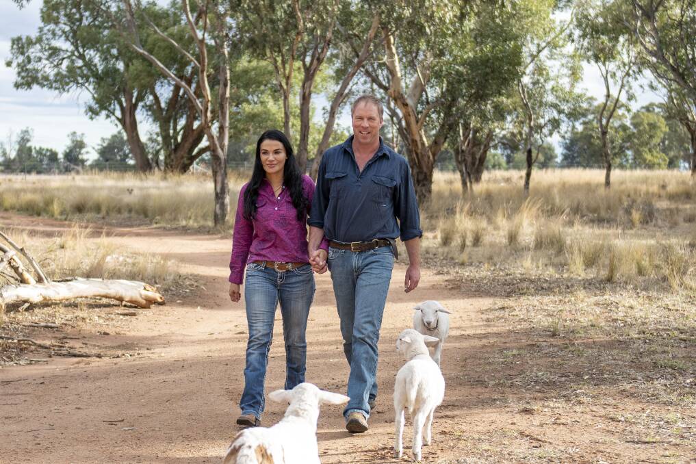 Claire Saunders is enjoying life on the Narromine farm and is looking forward to seeing more of Dubbo now the couple can go public with their romance. Picture by Belinda Soole Claire Saunders is enjoying life on the Narromine farm and is looking forward to seeing more of Dubbo now the couple can go public with their romance. Picture by Belinda Soole