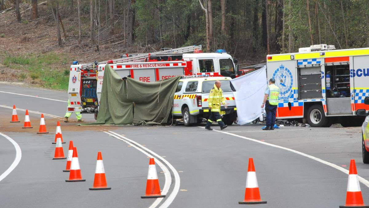 VICTIMS REMEMBERED: Victims of traffic accidents are being remembered on the 'World Day of Remembrance for Road Traffic Victims'. Pictured: The two-car collision on the Princes Highway near Ulladulla on Boxing Day 2017, which claimed the lives of five people.
