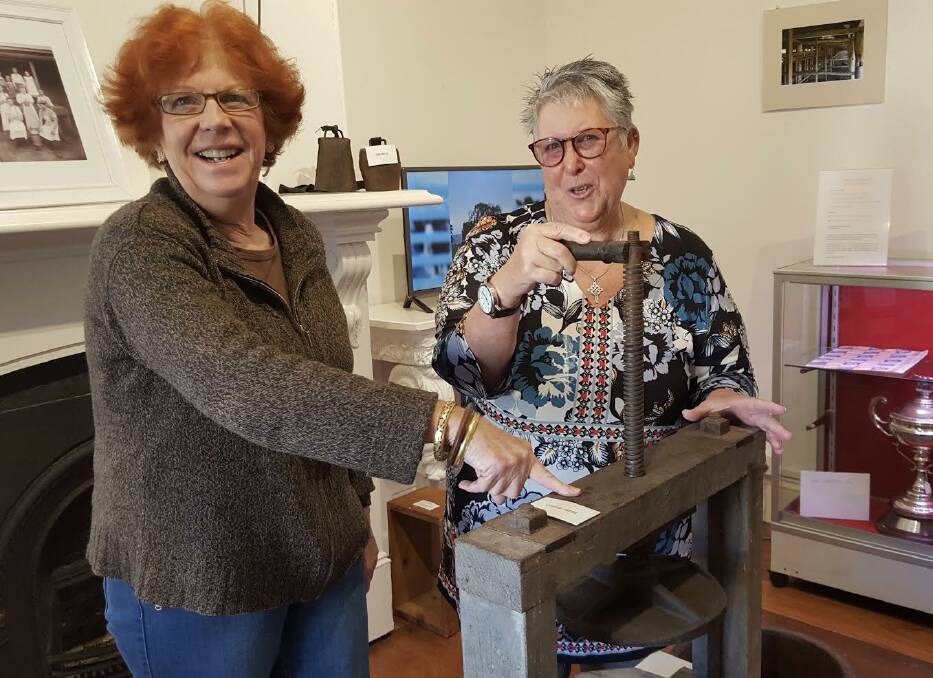 SAY CHEESE: Annie Fitzgerald and Maureen Keating with an artefact on display as part of 'Milk: The River of Life'.