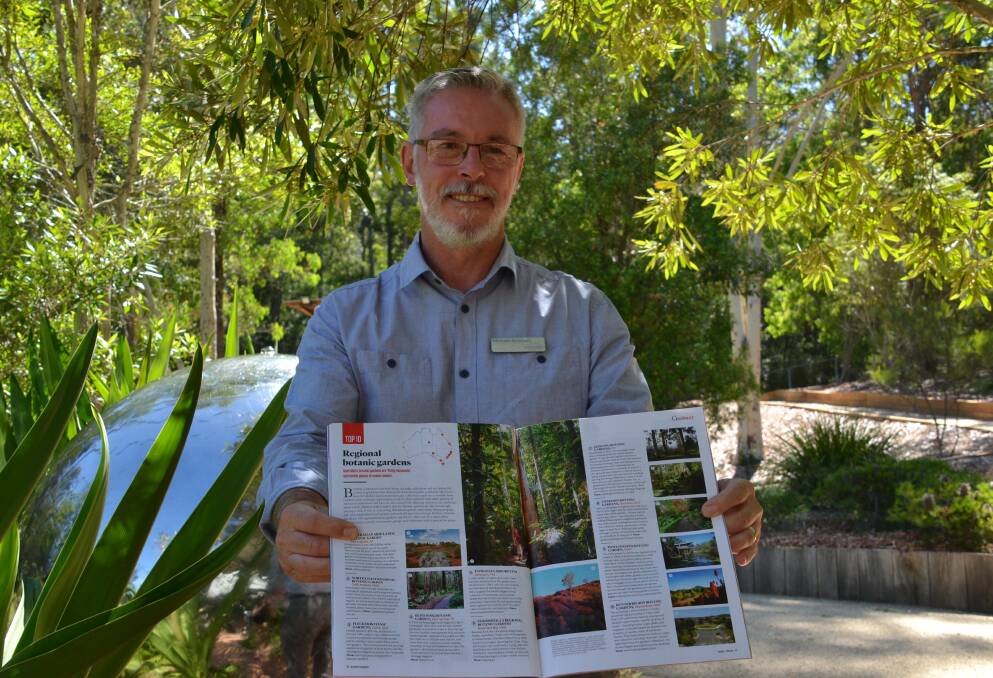 Eurobodalla Regional Botanic Gardens manager Michael Anlezark is celebrating after the site was ranked in the top 10 regional gardens in Australia.