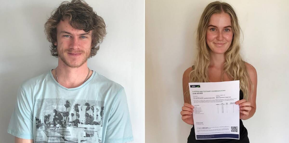 HSC SUCCESS: Narooma High School's Campbell Allison and Cassidy Ker are celebrating after achieving impressive results in this year's HSC.