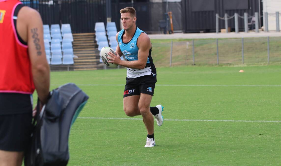 On debut: Narooma's Teig Wilton will make his NRL debut this weekend, named on the bench for the Cronulla-Sutherland Sharks. Picture: Sharks Media.