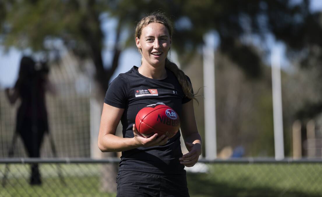 Draft nominee: Tathra's Tarni Evans will showcase her skills for a chance to be named in the AFLW draft for 2021. Picture: AFLW Academy. 