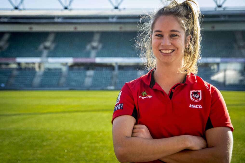 Historic signing: Bega league export Kezie Apps is one of the first-ever signings for the debut Women's NRL Premiership. Signing with the Dragons on Tuesday. Picture: Blake Edwards. 