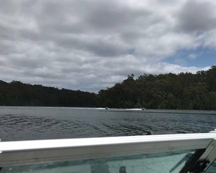 SPEEDING SKIS: A concerned local Narooma boater snapped this photo of speeding jet skis in the 4-knot oyster lease zone at the top of Wagonga Inlet just before Christmas. 