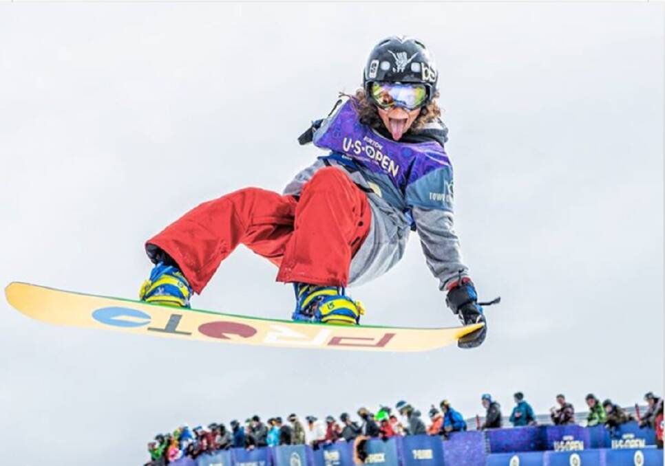 Champion snowboarder Val Guseli in action.