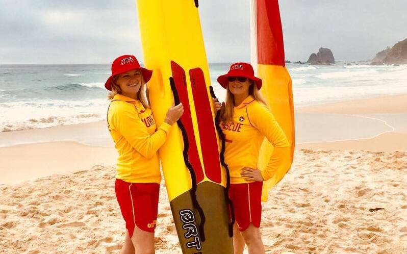 FIRST PATROL: Kirby Mackie and Kate Schofield signing on for their first day of patrol at Surf Beach on the weekend. Thanks to all the surf life savers for keeping us safe this Christmas!