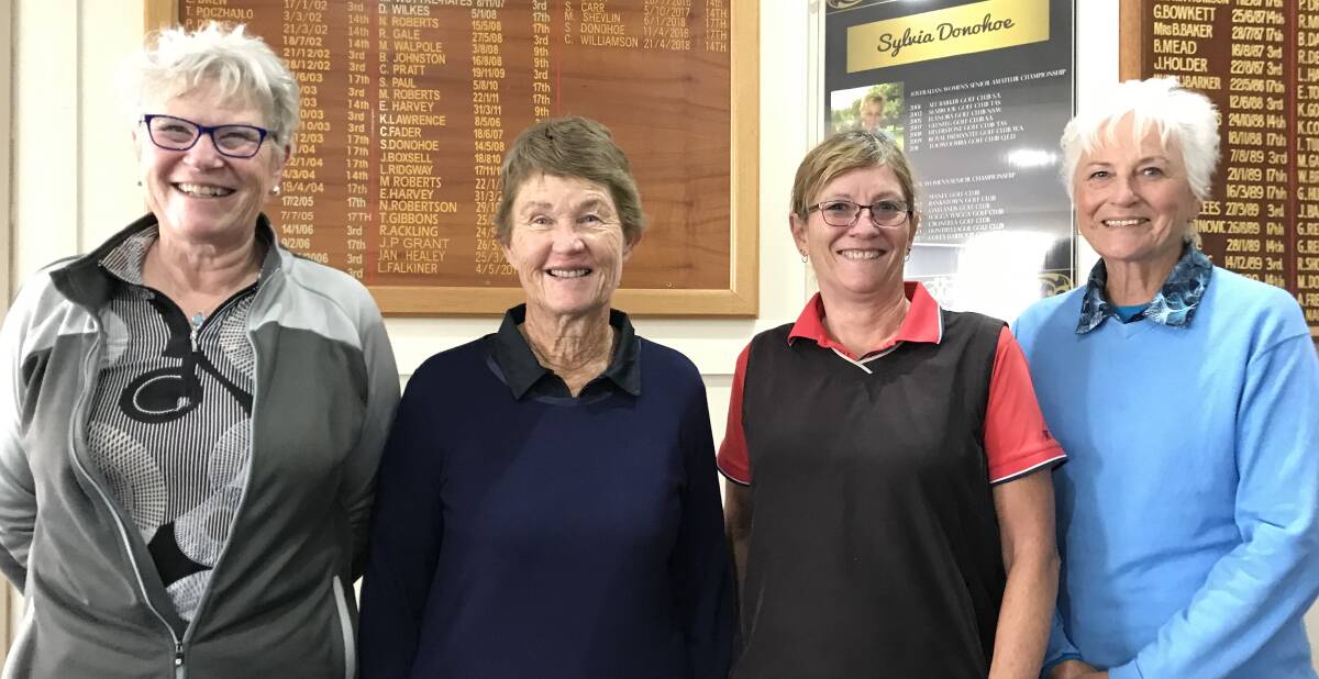 Narooma lady golfers winners of the 4 person Ambrose - Chris Fader, Kay Lawrence, Jayne Hotchkis and Sylvia Donohoe.