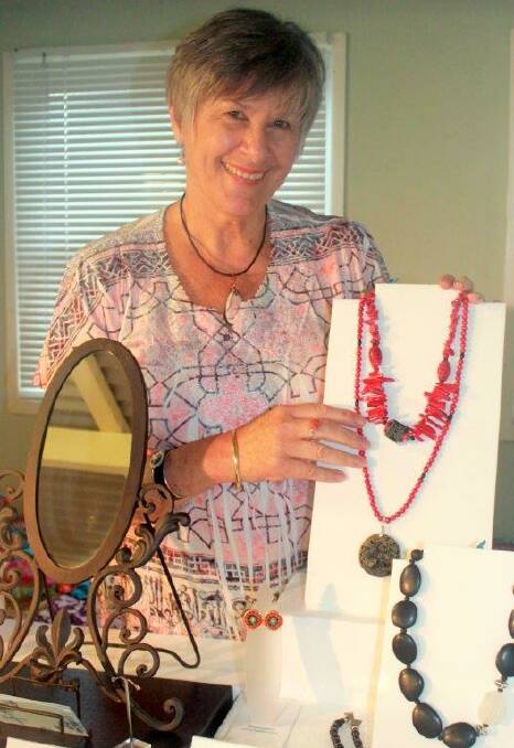 MACS artist Anne-Maree Kape with some of her 'Wrapt JewelRee' creations.