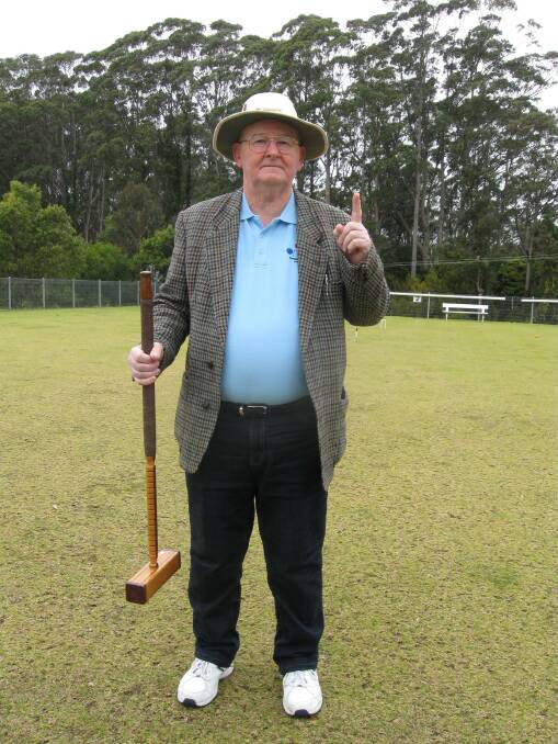 Narooma croquet player Len Favier was winner of the Singles Golf Croquet Championship.