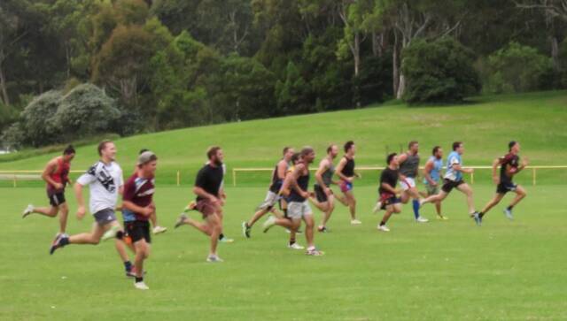 ON THE GO: Under 18s player Teig Wilton shows his speed to lead the sprints at Narooma Devils training last week.