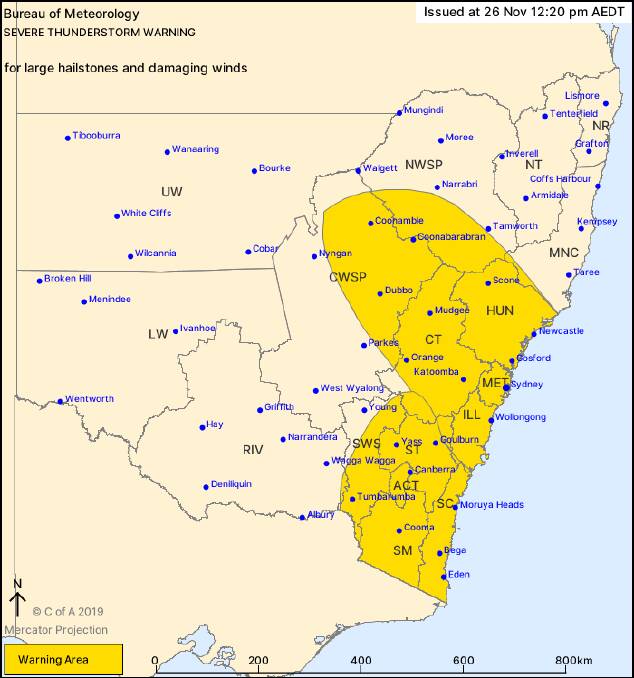  A cold front crossing the state is generating gusty thunderstorms. Picture: BOM.gov.au.