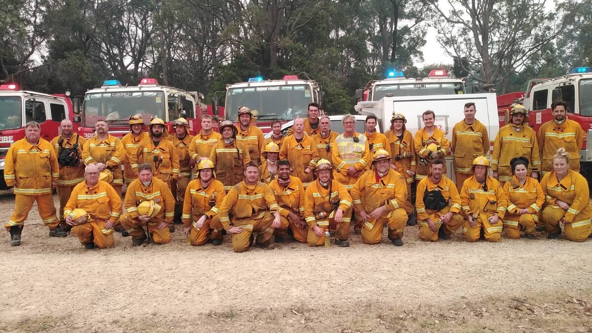 Strike team 1392 from CFA region 13 in Victoria, one of three strike teams on the fire ground In Mallacoota when the catastrophic bushfire destroyed 150 homes in what has been dubbed Black Summer. Photo: supplied
