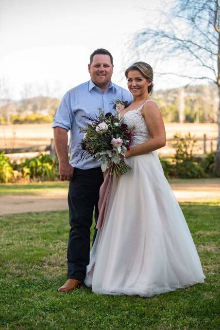 Toad and Mandy Heffernan on their wedding day. Photo: Rachael M Photography