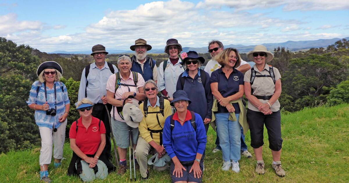 TUROSS TRACK: Dalmeny Narooma Bushwalkers at Tuross Head. The group's walks have finished for the year and resume in February.