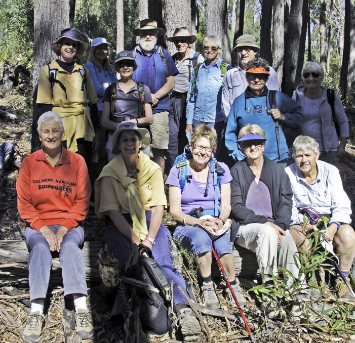 ONE STEP AT A TIME: On teh Mystery Bay trip were Heather Ferguson, Jan Rapkins, Maggie Finch, Elaine Cuthbert, Moira Cusack, Jenny Mc Donagh, Jeanine McMahon, Narelle Spees, Janet Sinclair, Margaret Moran, Michael McDonagh, Jan Thomas, Elaine Passfield and John Hoare.