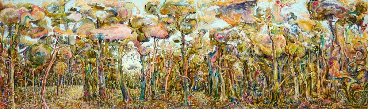 Fantastical imagery: A section of "Through the forest running", oil on linen by Justin Pearson. An exhibition of Pearson's paintings and sculptures will officially open at Gallery Bodalla on Saturday, January 20.