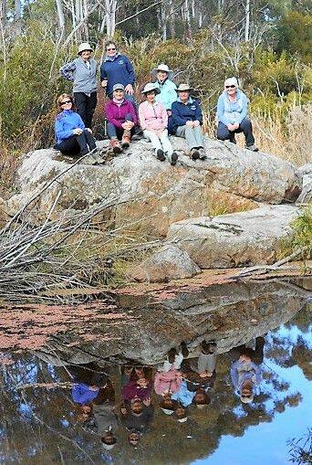 Reflections of Dry River walkers, from left, Judi deSmeth, Cindy Chipchase, Jen Mathieson, Heather Ferguson, Kerren Ogg, Margaret Lynch, Margaret Moran and Gail Drury.