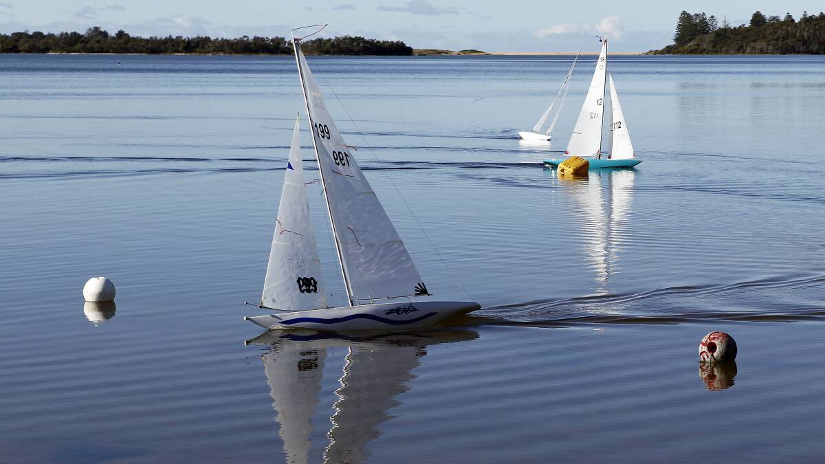 Not just toys: Weather permitting, model yachts will sail on Lake Coila as part of the Tuross Head 2017 Model Exhibition.