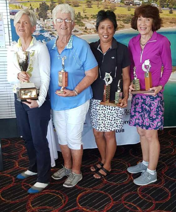 Bermagui Ladies Golf: Club Champion Maggie Hayes, Div 1 Champion Pat Jones, Div 2 Champion Anna Blacka and Div 3 Champion Bev Tyson.
