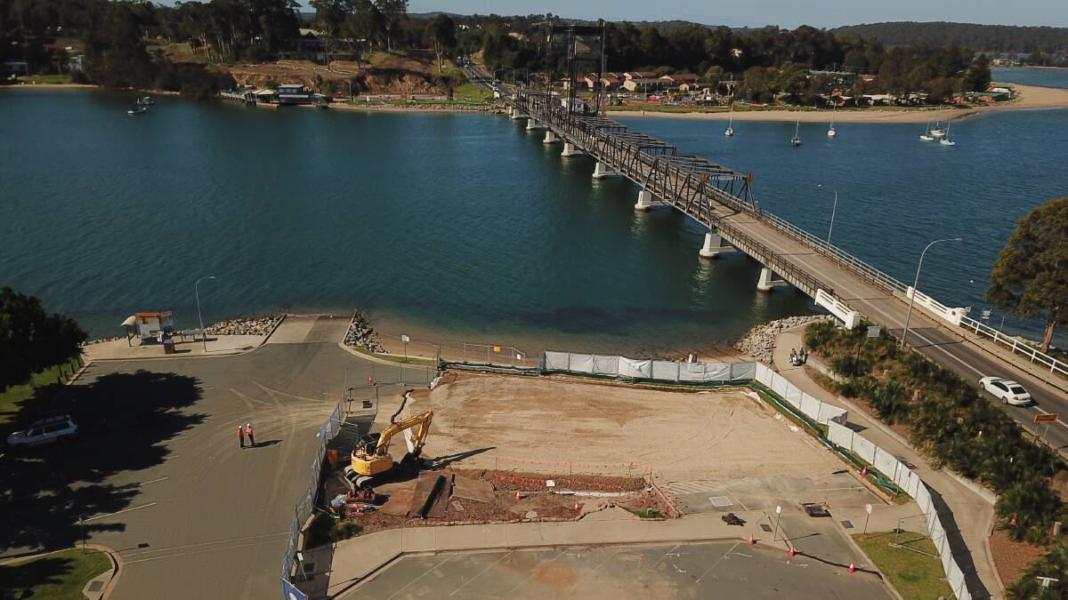 Mid-April: View of the project site, on the southern side of the river. RMS will host an information session on the coastal impacts of the new Batemans Bay Bridge on the Clyde River at 4-7pm, Tuesday, July 2, at the Batemans Bay Community Centre.