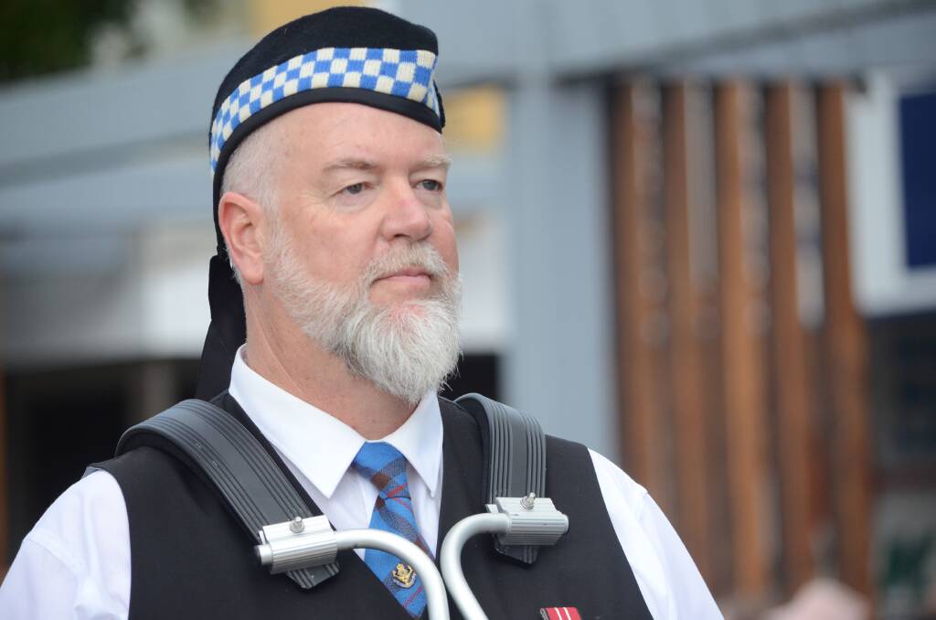 A NSW Police band member at the 2019 Batemans Bay Anzac Day march.