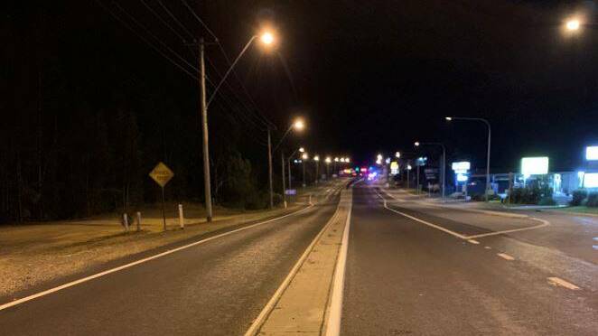 A vehicle allegedly hit a male pedestrian at about 1.40am on Saturday June 1 on the Princes Hwy, Batemans Bay. Picture: South Coast Police District.