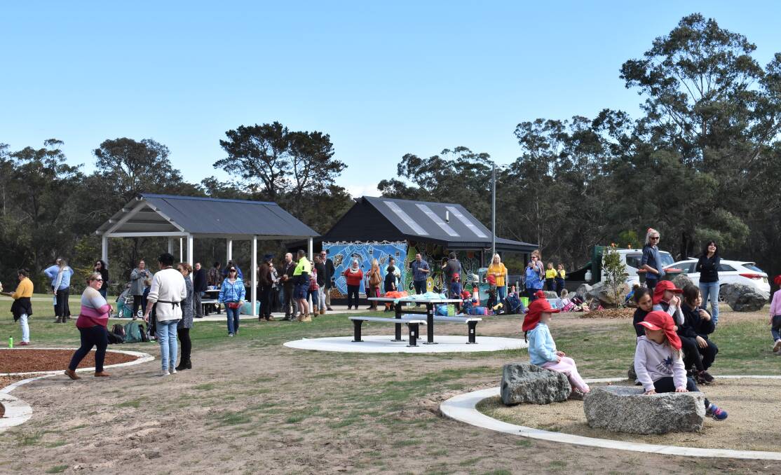 The new Mogo Recreation Park has a BBQ, playground, a yarning circle and a mural by local artists and a picnic table.