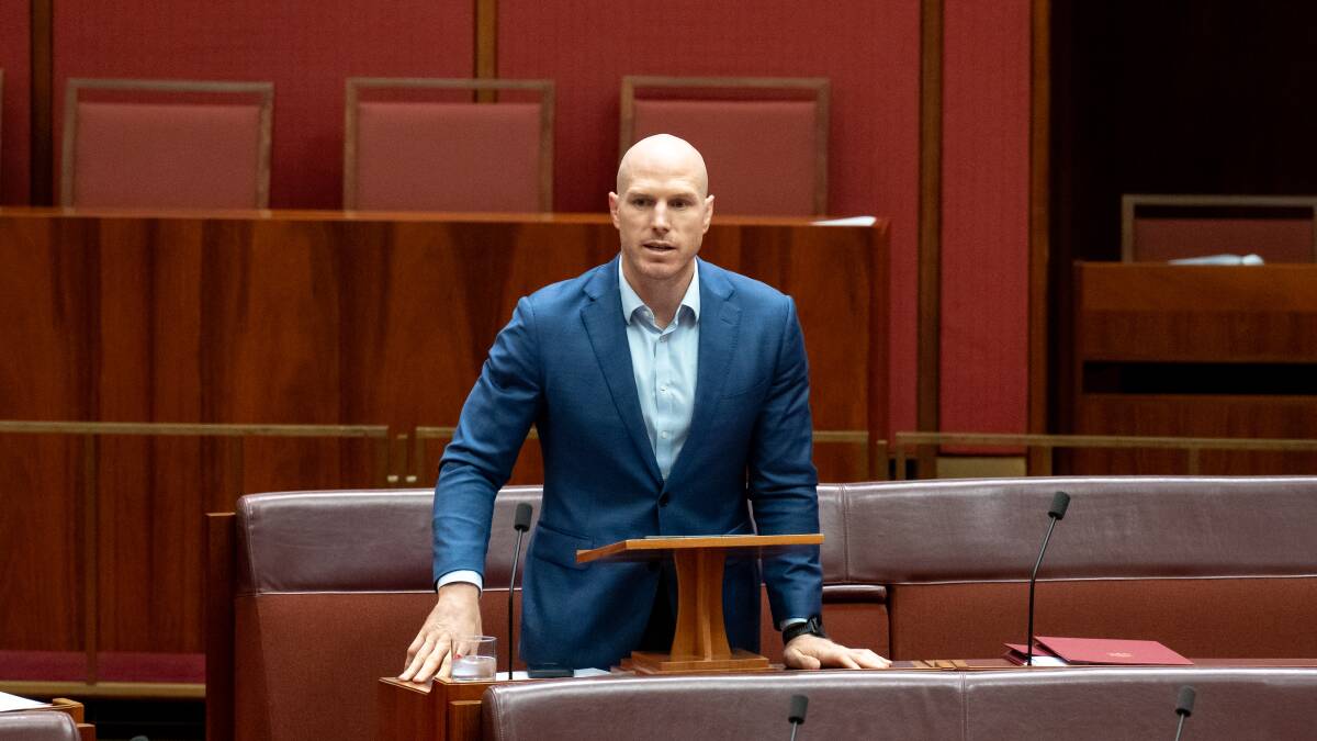 Independent ACT senator David Pocock in the Senate. Picture by Elesa Kurtz