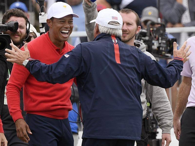 Playing captain Tiger Woods led the USA to Presidents Cup glory at Royal Melbourne.