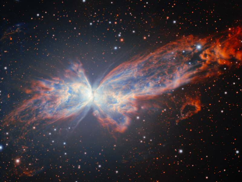 The Butterfly Nebula is 2500 to 3800 light-years away from earth. Photo: AP PHOTO The Butterfly Nebula is 2500 to 3800 light-years away from earth. Photo: AP PHOTO
