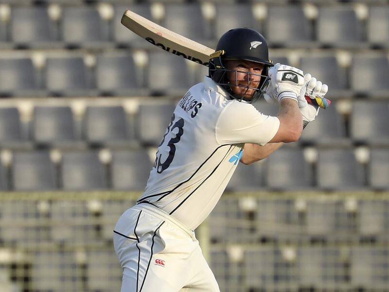 Glenn Phillips hit a quickfire 87 for New Zealand in the second Test against Bangladesh. (AP PHOTO)