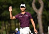 Local favourite Min Woo Lee is in the lead at the halfway point of the Australian Open. (Dan Himbrechts/AAP PHOTOS)