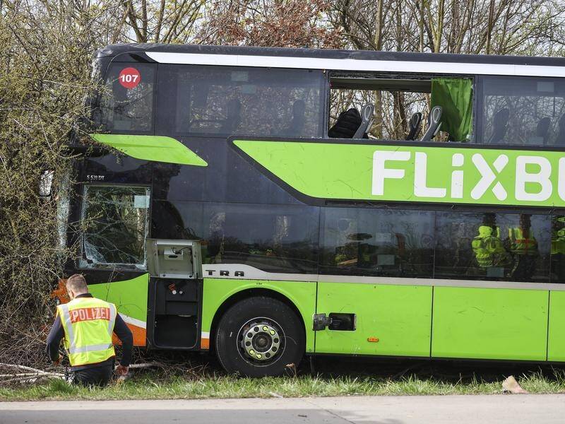 A Flixbus bus en route to Zurich has been involved in a fatal crash near Leipzig. (AP PHOTO)