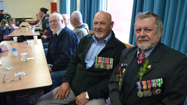 
BRANCH MEMBERS: Derek Quinto from the Cobargo RSL sub-branch and Roger Budd at the Gunfire Breakfast at the Bermagui Country Club.
