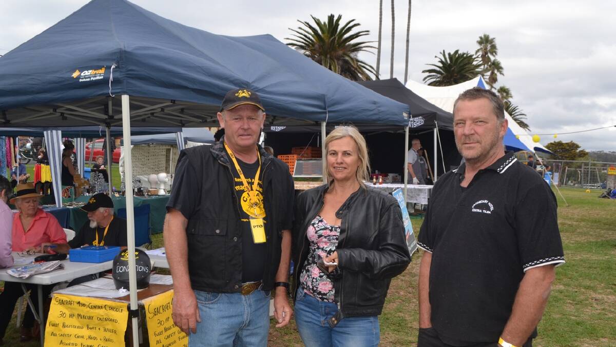 BIKE LOCALS: Craig Hurst from Bermagui and Maz and Mick Youlten at the Bermagui Bike Show. 