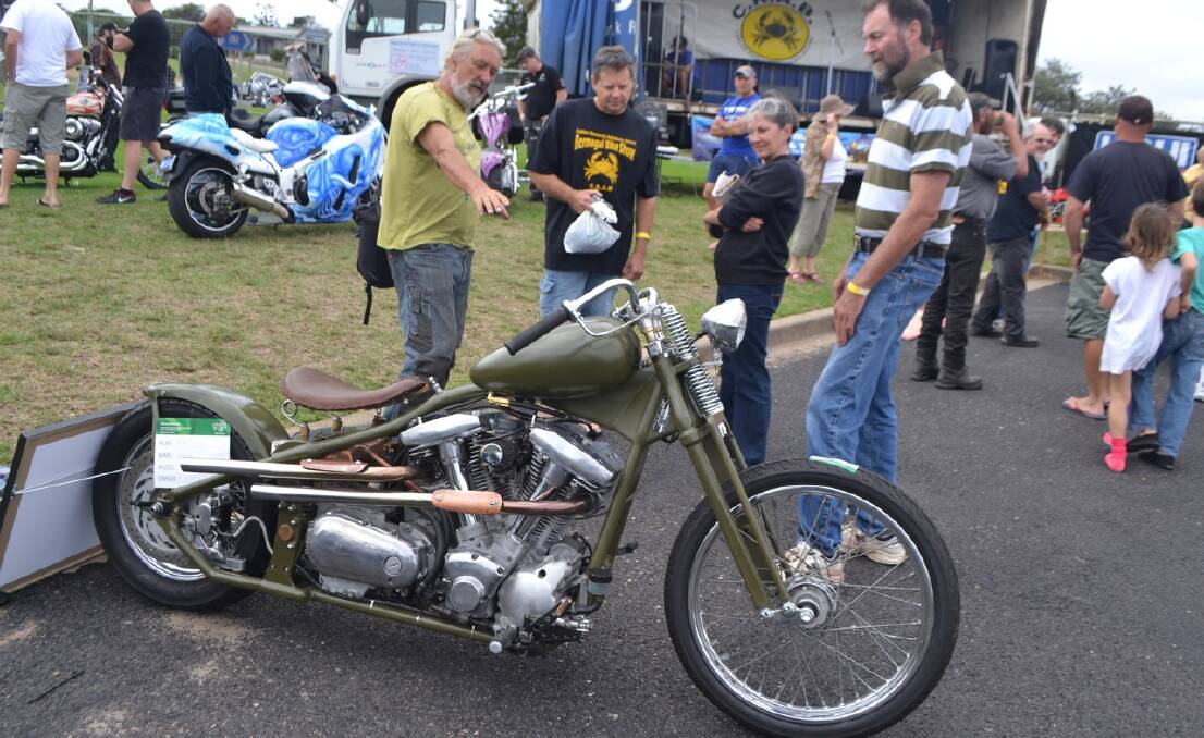 BOBBER STYLE: Andrew Norman of Wallaga Lake with his Yamaha XV 1600 that was “hit with the custom stick” to be transformed Bobber style. 