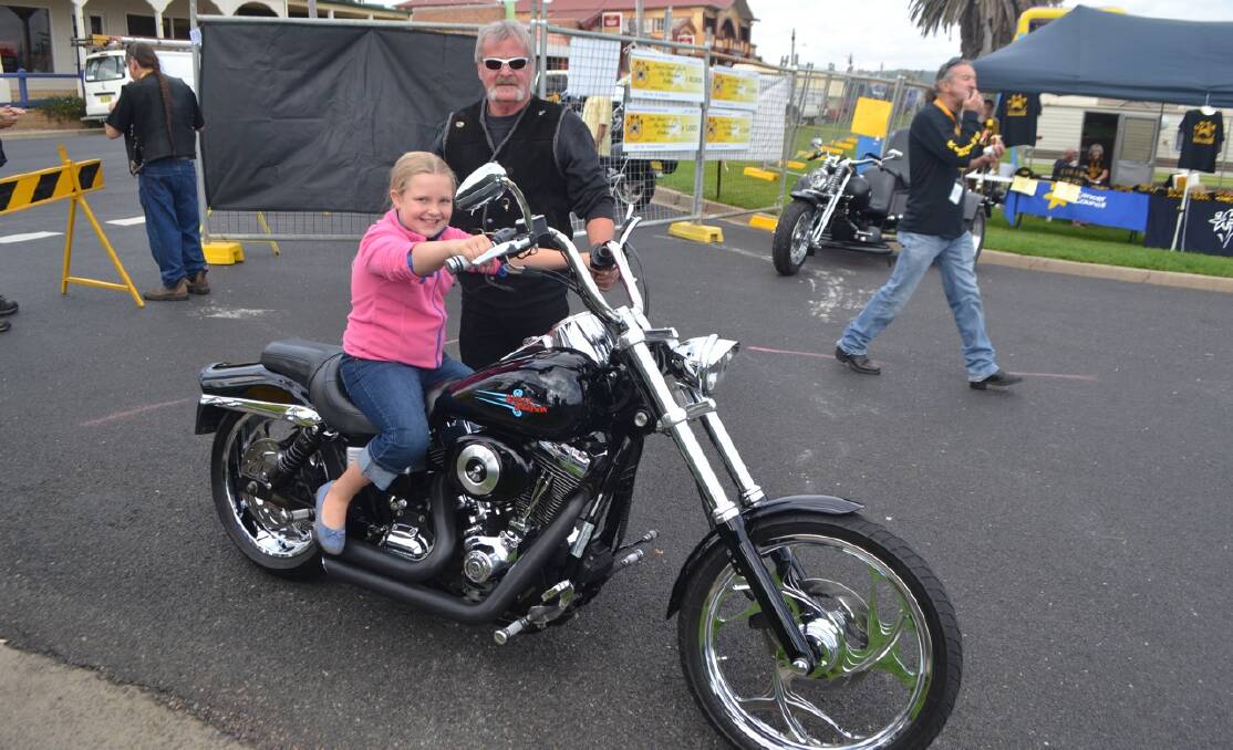 FIRST IN: Lex Hunter and Bridie Cotton from Lakes Entrance were among the first ones in with their 2006 Harley Dyna Wide Glide. 