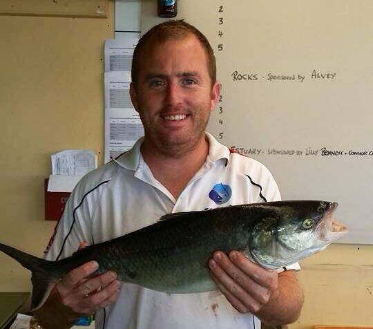 BIGGEST SALMON: Dave Moran with his thumper 2.98kg salmon weighed in at the Narooma Sport and Game Fishing Club ANSA tournament... 