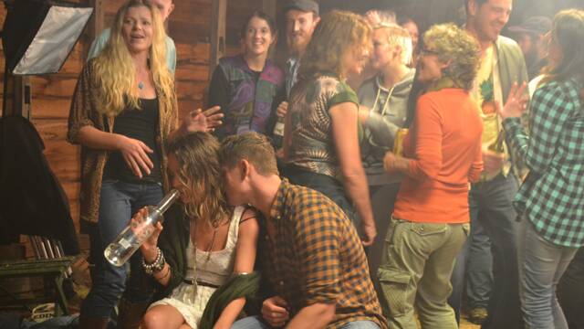 ON SET: Another action shot from the party scene in the IFSS short film that was shot at Central Tilba over the past week by writer, director, producer Kate Halpin. Photo Stan Gorton 