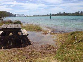 ANOTHER TIDE: Another king tide at Narooma in the first week of 2014 shows there is not much room to move with sea-level rise...